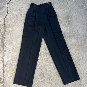 Vtg Dior trousers black straight wide leg high waist Christian dior pants xs xxs